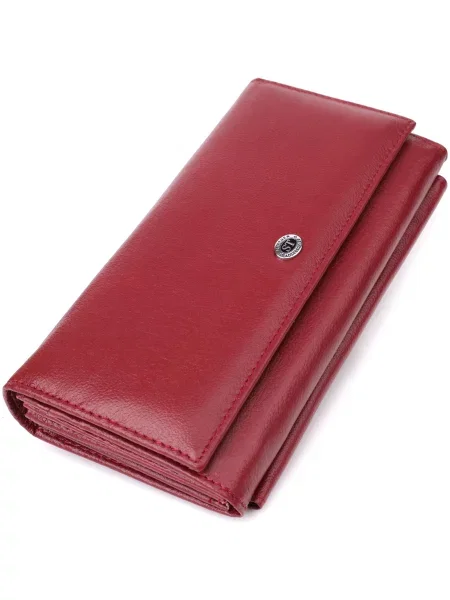 Кожаный кошелек St Leather Accessories бордовый