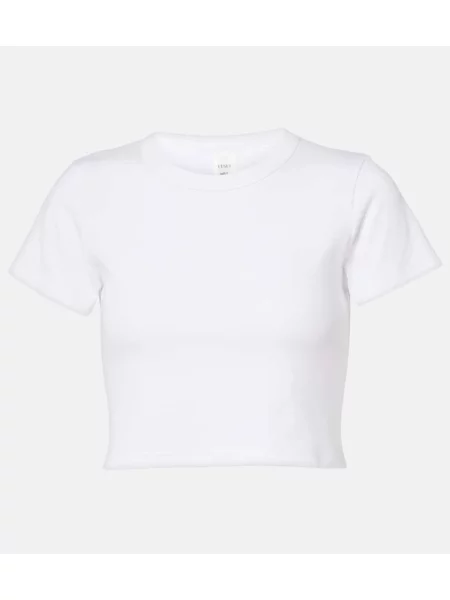 Cropp tricou Leset din jerseu alb