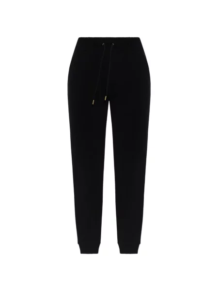 Pantaloni Balmain alergare cu autograf negru