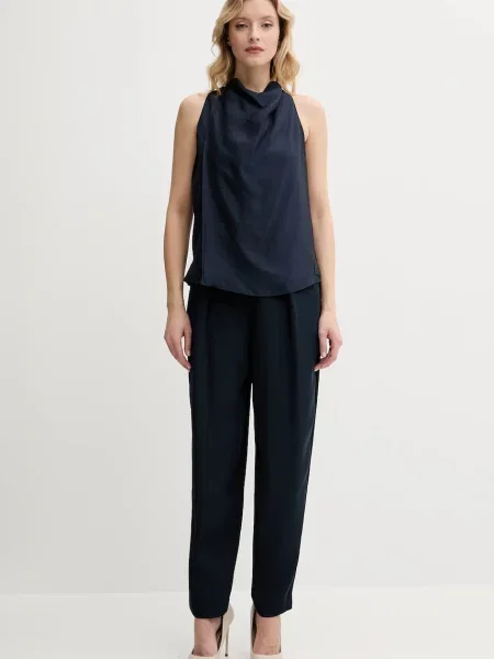 Однотонна блуза Armani Exchange синя