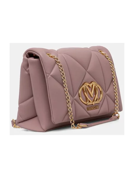 Love Moschino torebka z imitacji skóry różowa