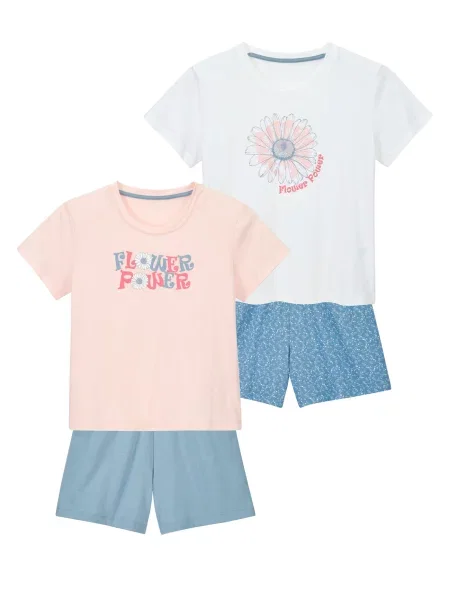 Petite Fleur Kids Pijamale safir / roz pastel / roșu alb