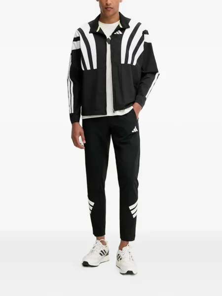 Geacă bomber Adidas cu dungi alb
