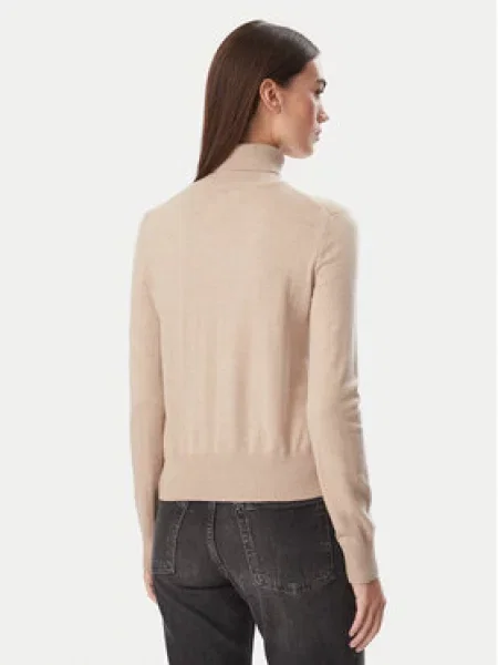 Guess Jeans dolčevita za žene s dodatkom svile bež