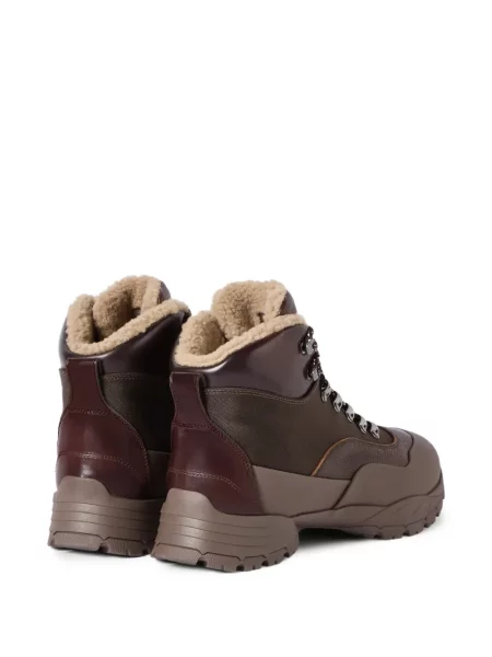 Botine Brunello Cucinelli din piele de oaie maro