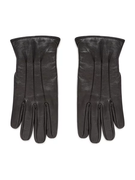 JACK & JONES Klasične rukavice JACMONTANA LEATHER GLOVES NOOS' crna
