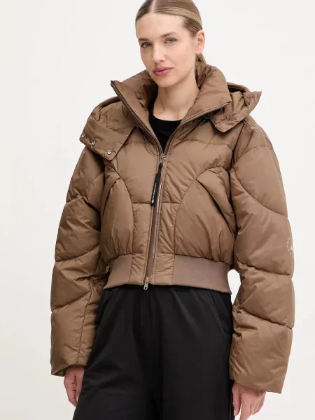 Adidas by Stella McCartney geacă ASMC Crop de iarna maro