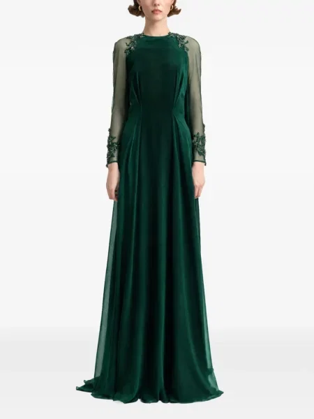 Rochie Gemy Maalouf cu mărgele verde