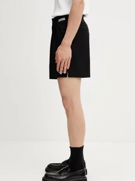 Fred Perry x Kris Van Assche szorty eleganckie z wiskozą czarne