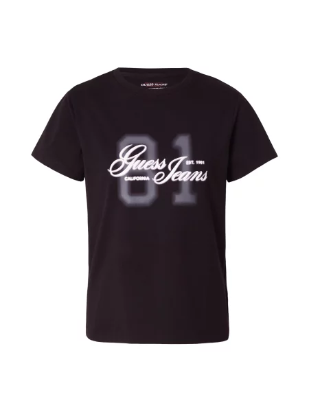 GUESS JEANS Tricou gri / negru alb