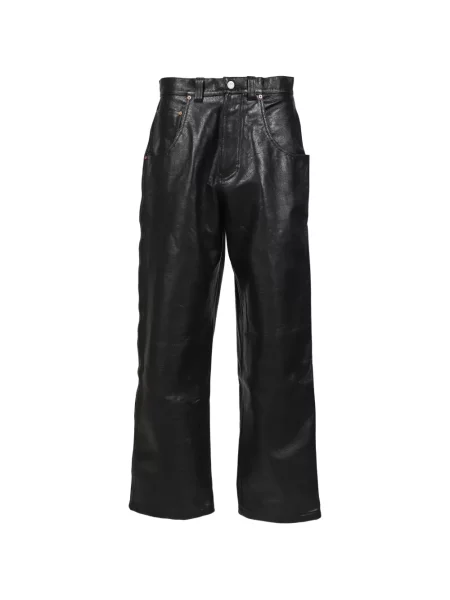 Pantaloni Vetements din piele negru
