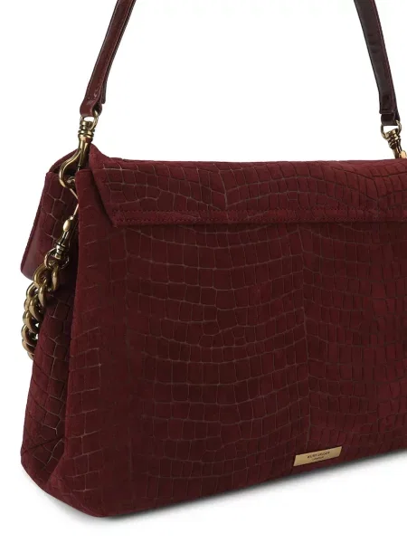 Torebka hobo Kurt Geiger zamszowa czerwona