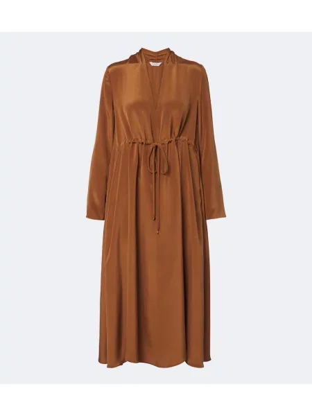 Rochie midi Max Mara din satin maro