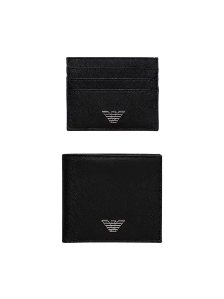 Zestaw portfel i etui na karty Emporio Armani czarny