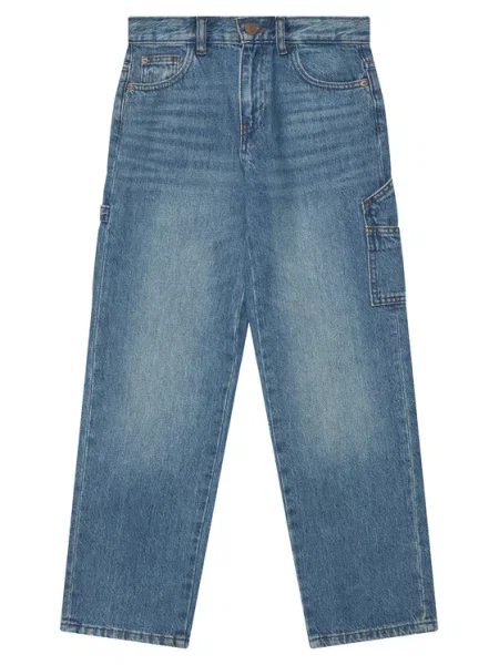 Guess Blugi Wide Leg albastru