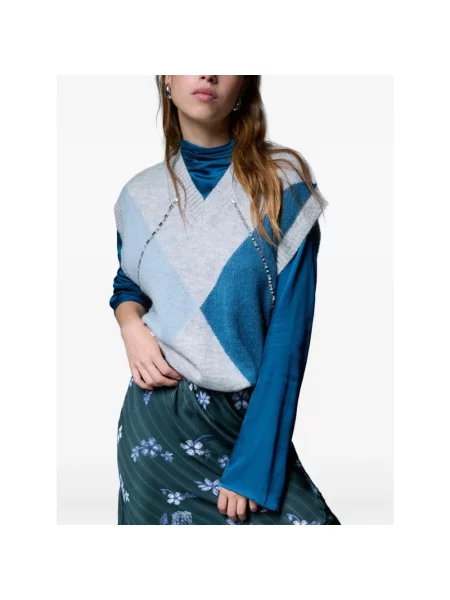 Sweter Liu Jo wełniany z wzorem argyle