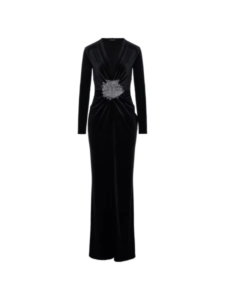 Rochie maxi Roserry de catifea negru