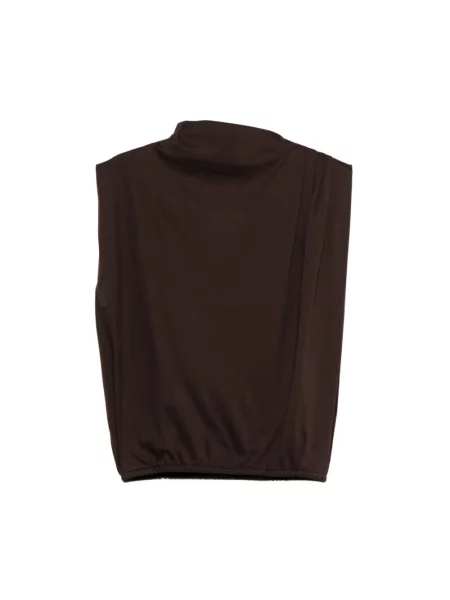 Top Soeur drapowany brązowy