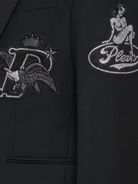 Sacou Philipp Plein cu broderie negru