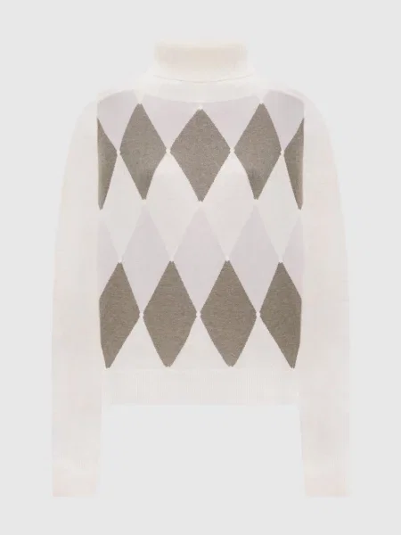 Светр з кашеміру з візерунком Ballantyne білий