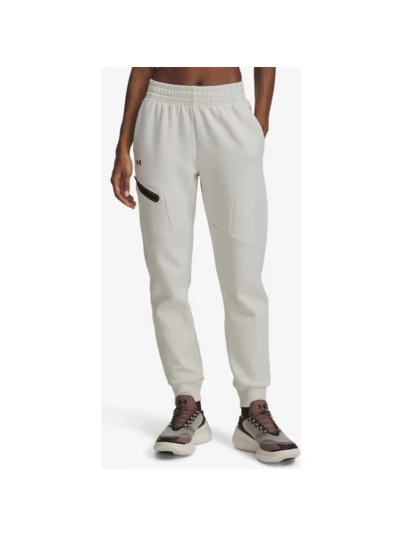 Spodnie Under Armour Unstoppable Fleece polar S biały
