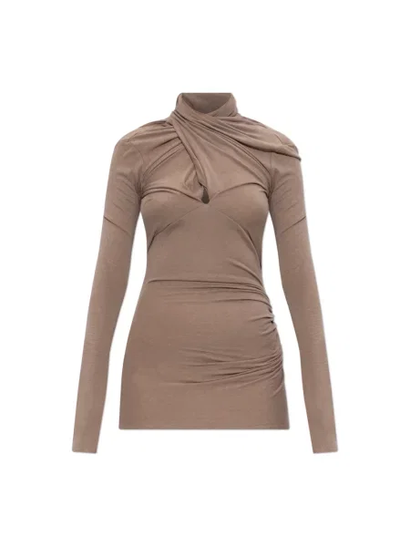 Bluzka Entire Studios drapowana brązowa