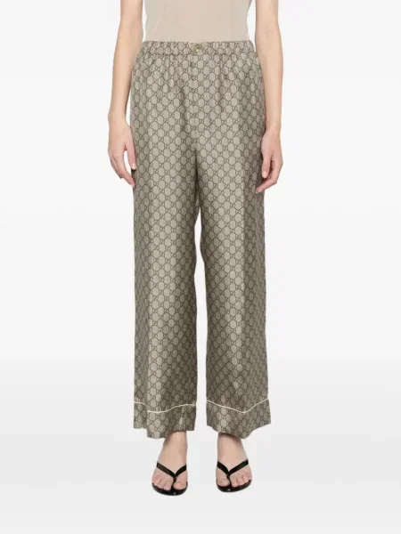Pantaloni Gucci de mătase cu imagine