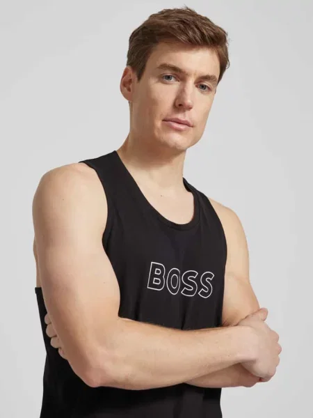 Koszulka Boss z nadrukiem czarna