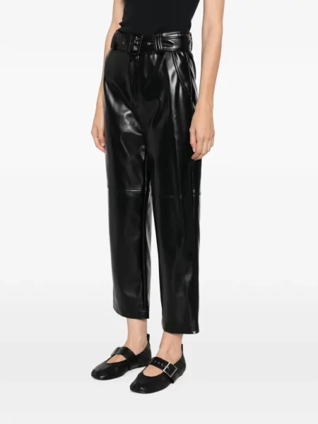 Cu centură pantaloni Twinset din piele negru