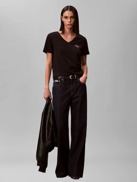 Calvin Klein Jeans Koszulka Kobiety czarny|różowy jednolity S czarna