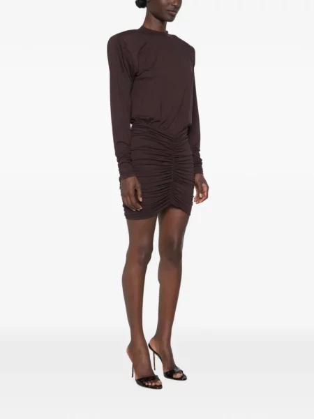 Rochie mini The Andamane cu volane maro