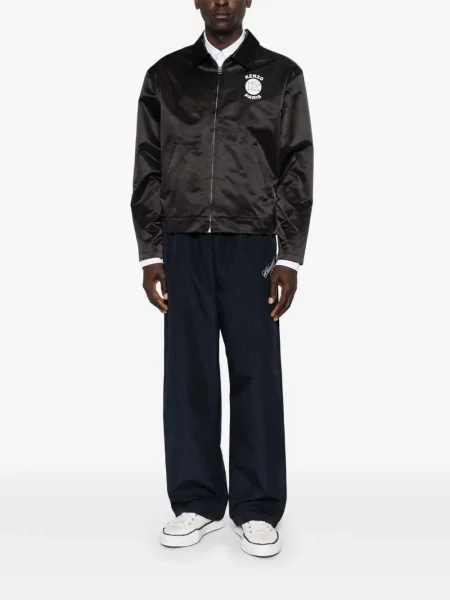 Geacă Kenzo din satin cu imagine negru
