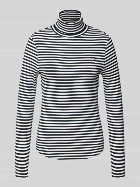Tommy Hilfiger longsleeve z golfem granatowy