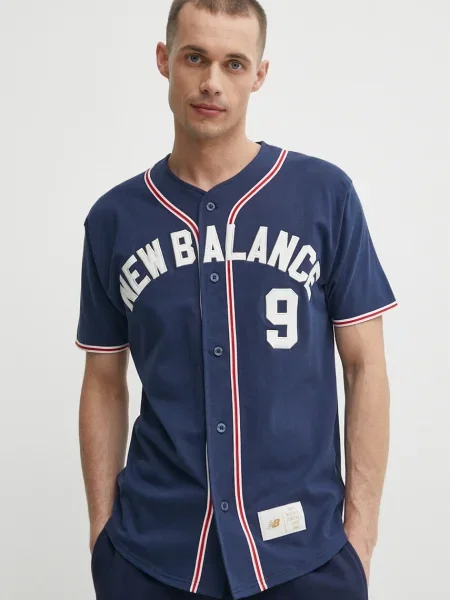 Тениска New Balance с апликация тъмносиньо
