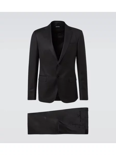 Vuneni odgovarati odijelo Zegna crna