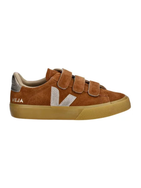 Sneakersy Veja zamszowe z logo brązowe