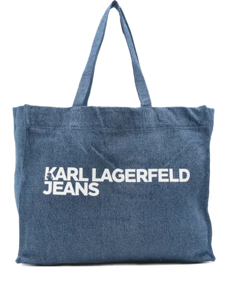 Geantă shopper Karl Lagerfeld Jeans cu imagine albastru