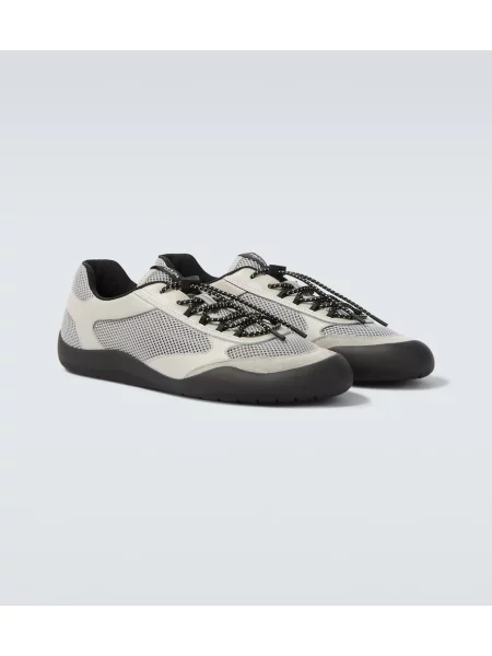 Sneakerși Prada din piele gri