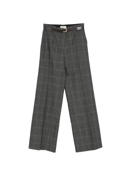 Pantaloni Sandro în carouri gri