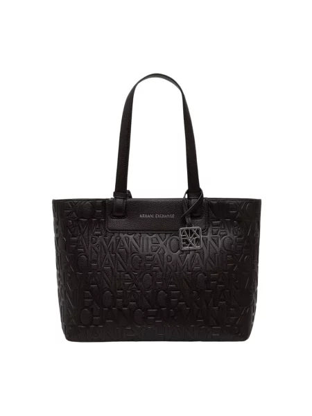 Shopperka Armani Exchange skórzana brązowa