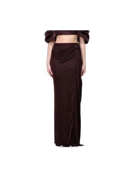 Długa spódnica maxi Elisabetta Franchi brązowa