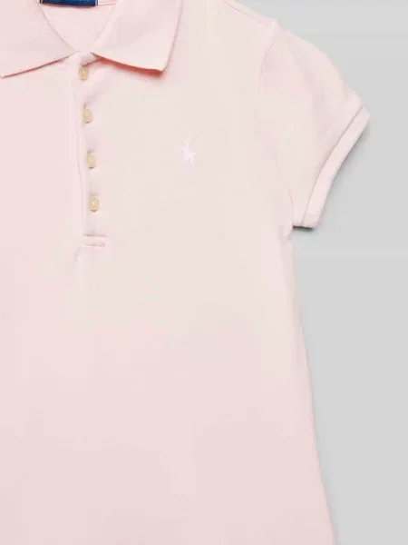 Sukienka polo z wyhaftowanym logo różowa