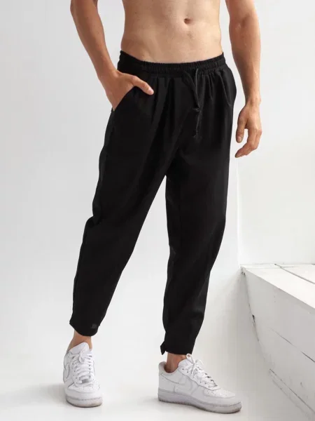 Штани повсякденні IJ lipuchki-linen-black-man льон/віскоза чорний