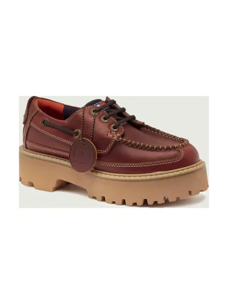 Tommy Jeans De piele pantofi loafer ARCHIVE bordo