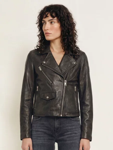 Belstaff Kožená Bunda Sienna tmavě hnědá