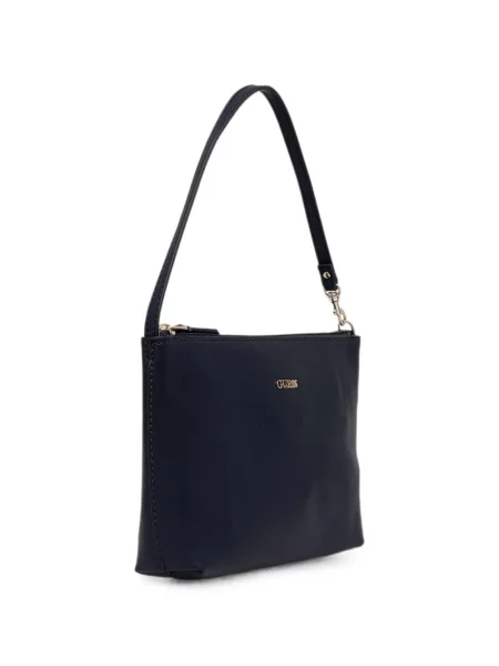 Ριγέ καπιτονέ τσάντα shopper Guess λευκό