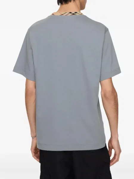 Tricou Burberry în carouri gri