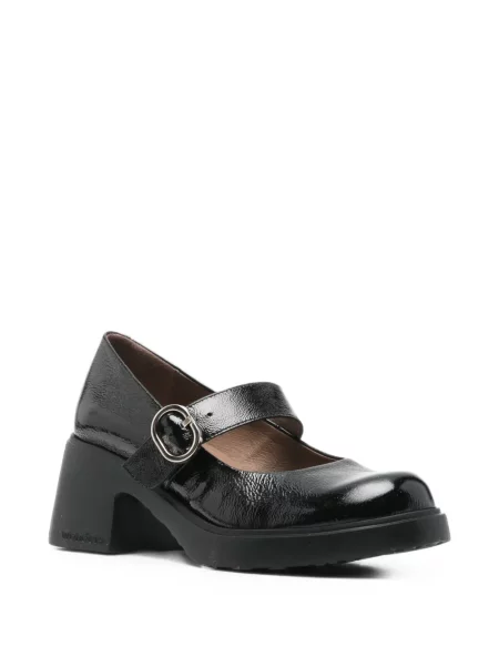 Pantofi cu toc Wonders din piele cu cataramă negru