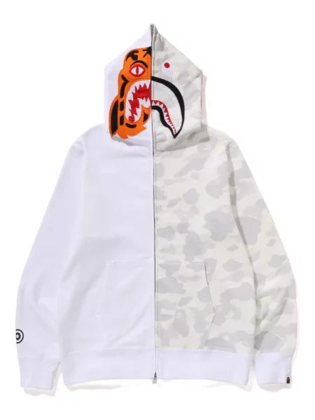 Суичър с качулка A Bathing Ape® с тигров принт бяло
