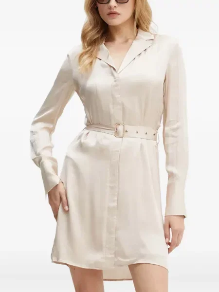 Gulerat cu centură rochie tip cămașă Guess